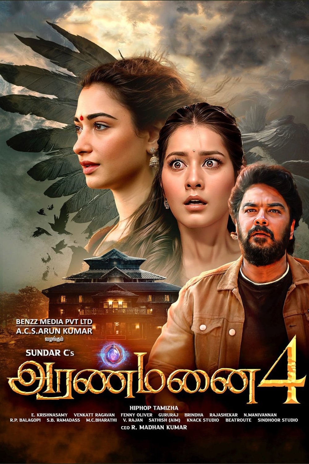 Tamil poster of the movie Aranmanai 4