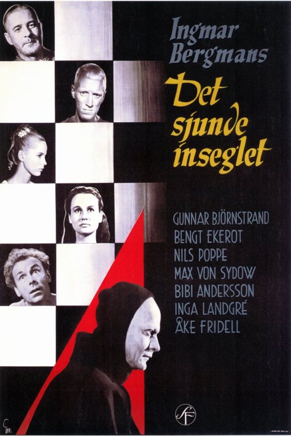 L'affiche originale du film Le Septième Sceau en suédois