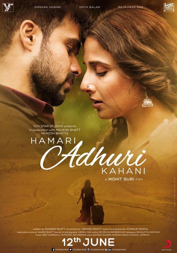 L'affiche originale du film Hamari Adhuri Kahaani en Hindi