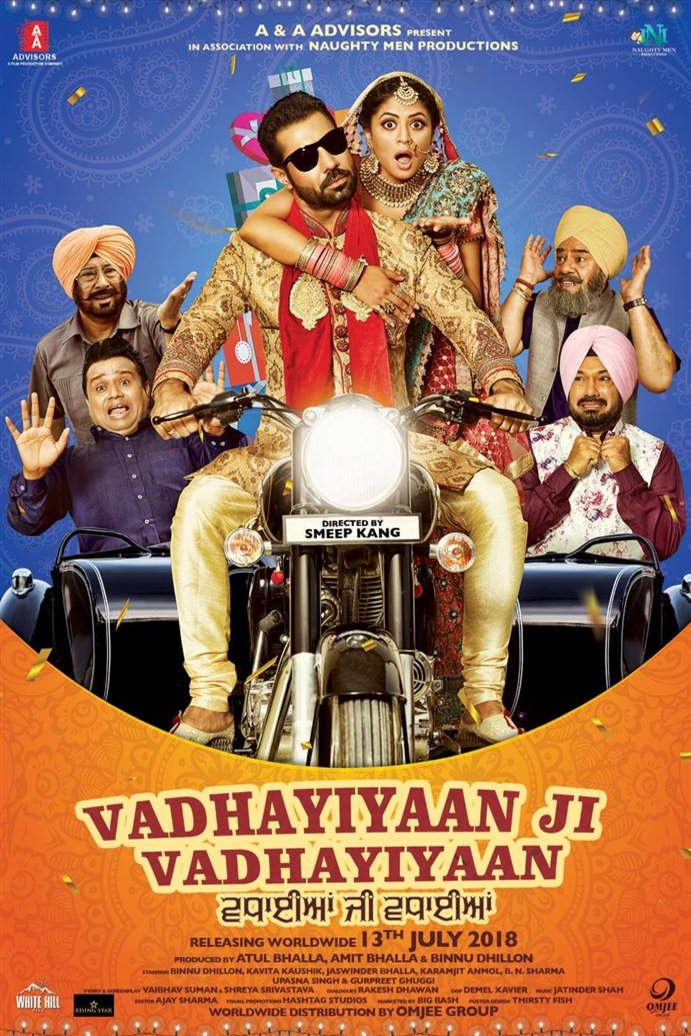 L'affiche originale du film Vadhayiyaan Ji Vadhayiyaan en Penjabi