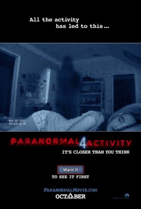 L'affiche du film Paranormal Activity 4