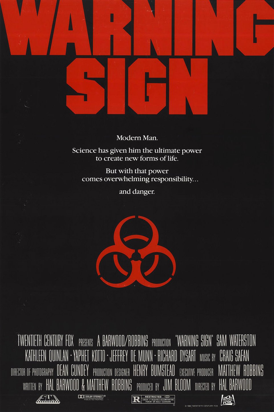 L'affiche du film Warning Sign