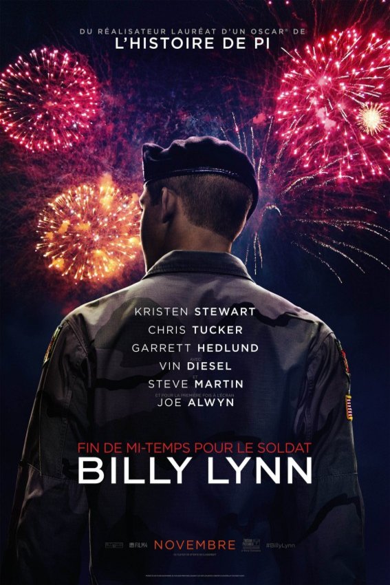 L'affiche du film Fin de mi-temps pour le soldat Billy Lynn