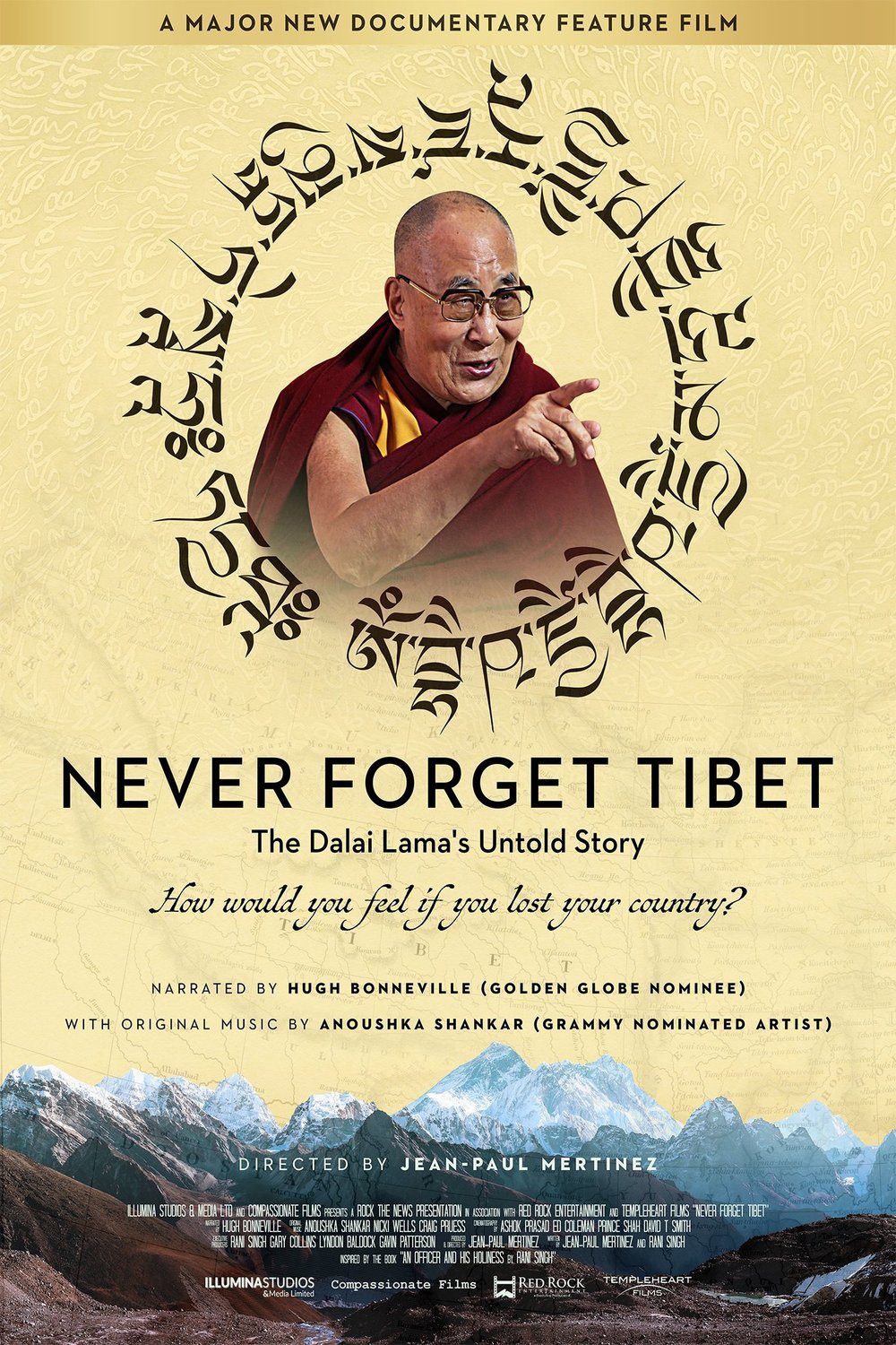 L'affiche du film Never Forget Tibet