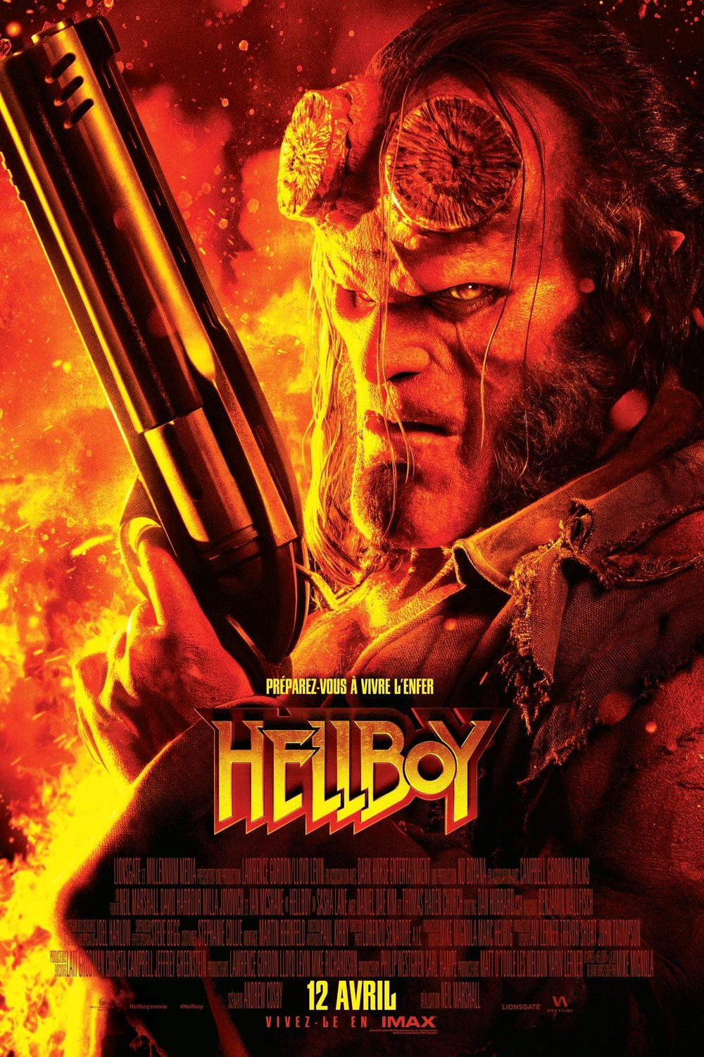 L'affiche du film Hellboy v.f.