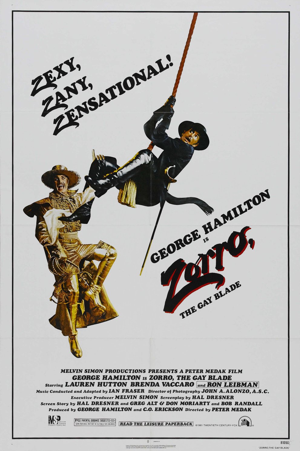 L'affiche du film Zorro: The Gay Blade