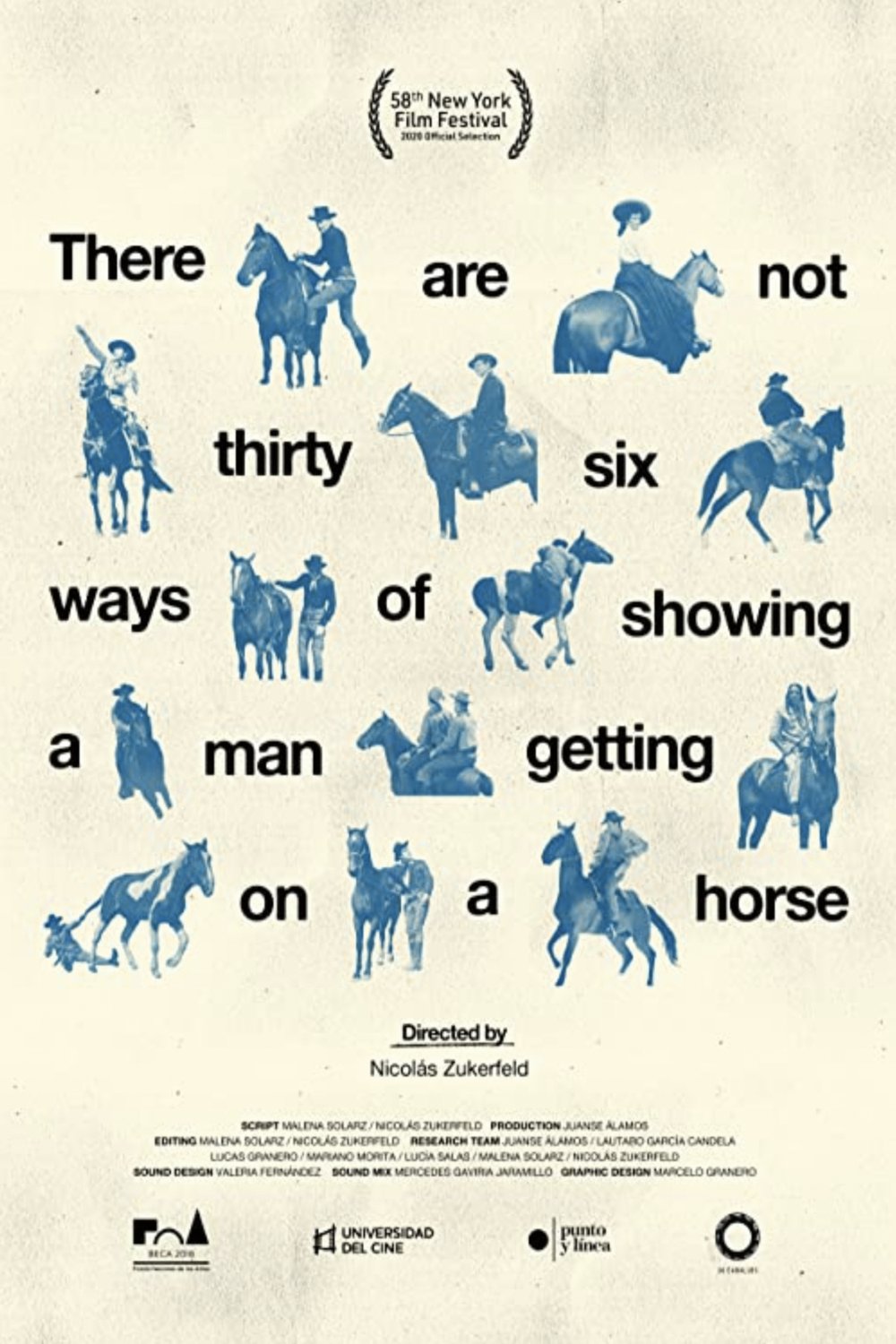 L'affiche du film No existen treinta y seis maneras de mostrar cómo un hombre se sube a un caballo