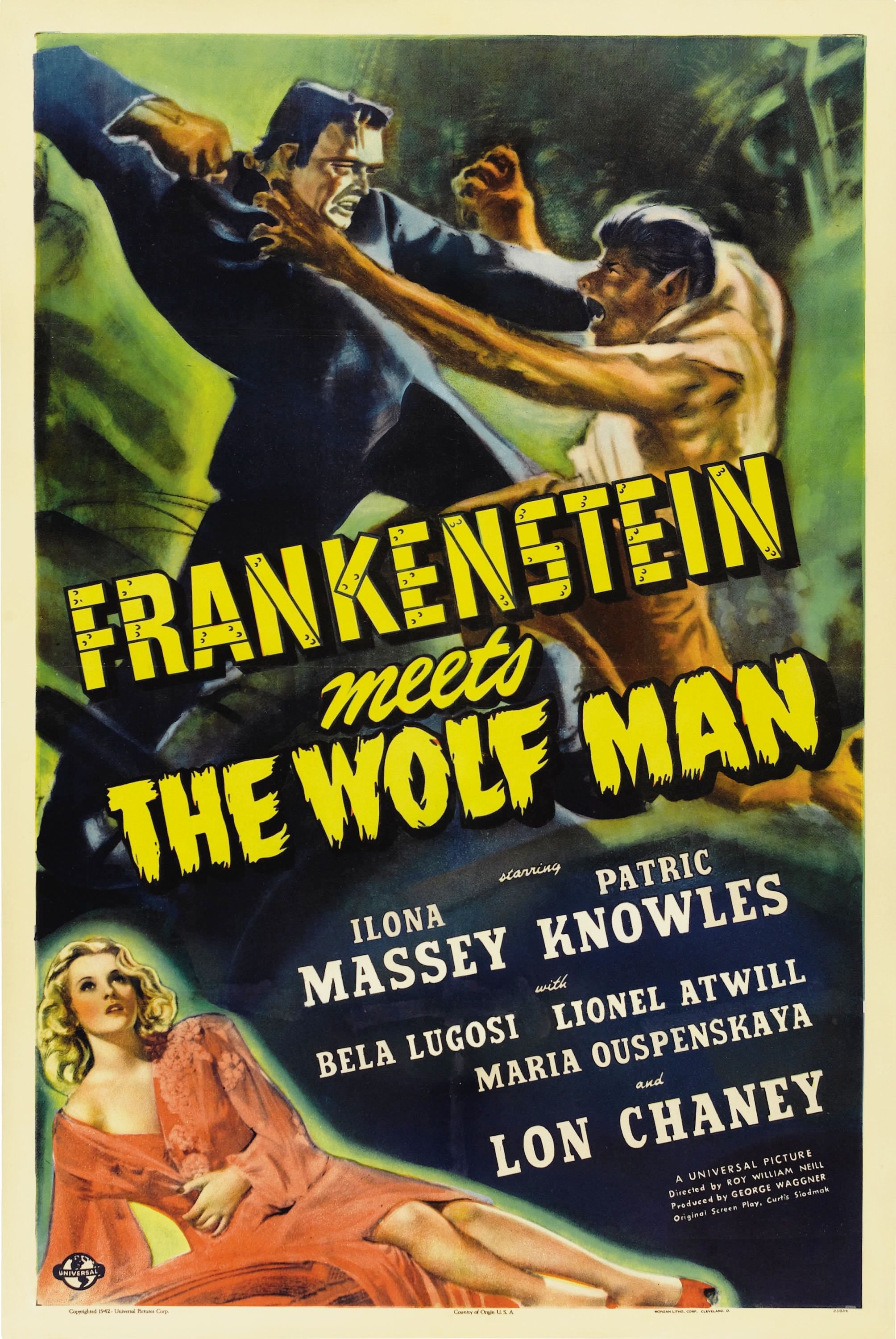 L'affiche du film Frankenstein Meets the Wolf Man