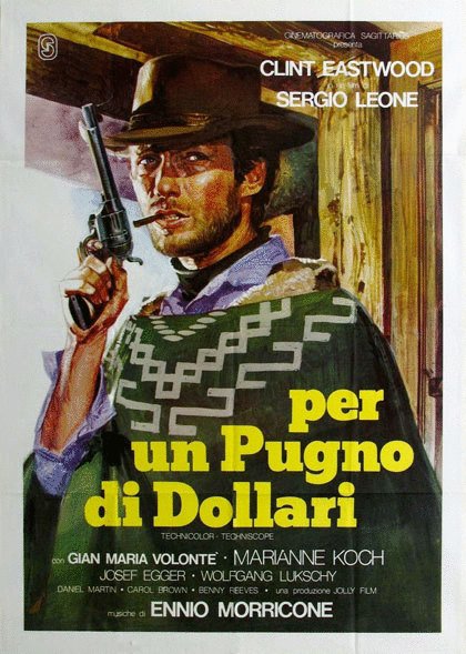 L'affiche originale du film Per un pugno di dollari en italien