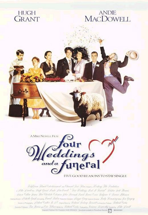 L'affiche du film Four Weddings and a Funeral