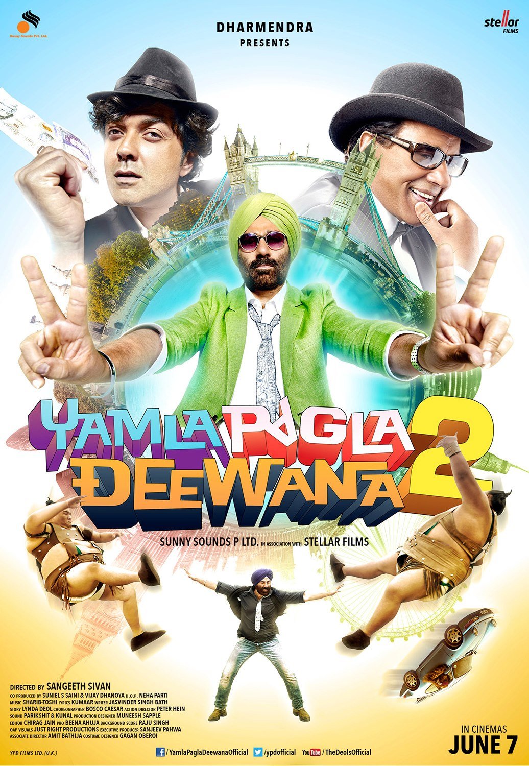 L'affiche originale du film Yamla Pagla Deewana 2 en Hindi