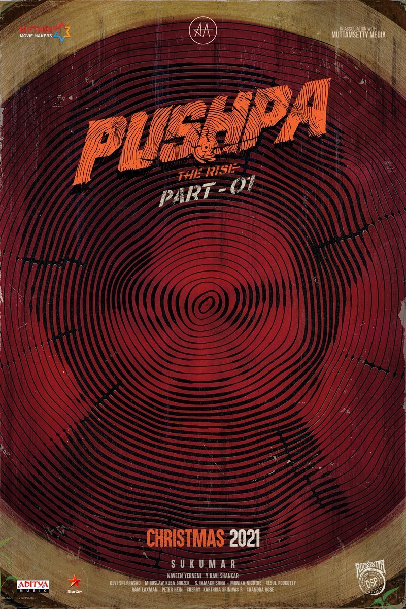 Telugu poster of the movie Pushpa: The Rise - Part 1