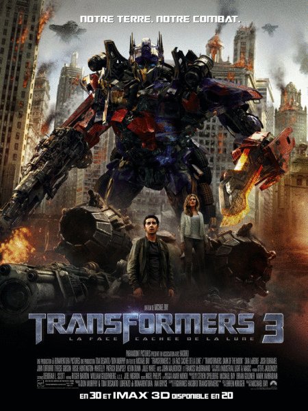 L'affiche du film Transformers 3: la face cachée de la lune