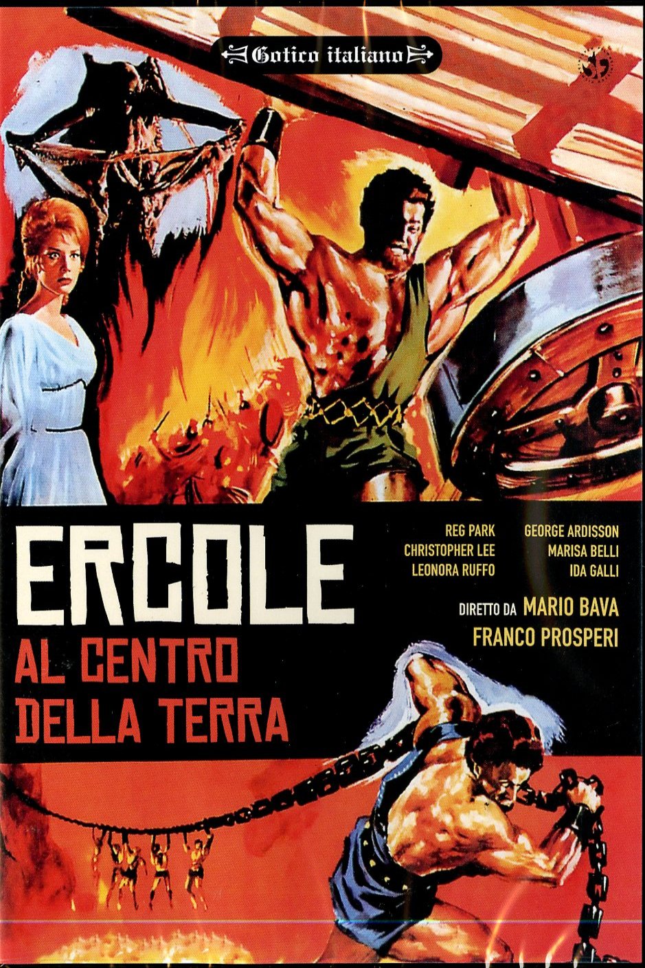 L'affiche originale du film Ercole al centro della terra en italien