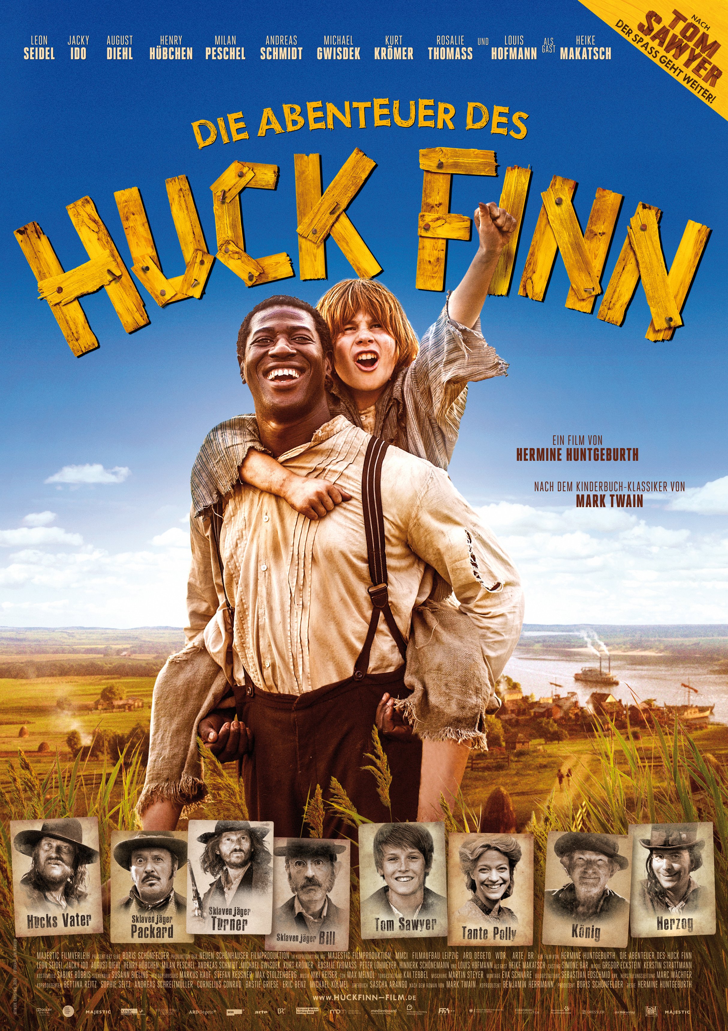 L'affiche originale du film The Adventures of Huck Finn en allemand
