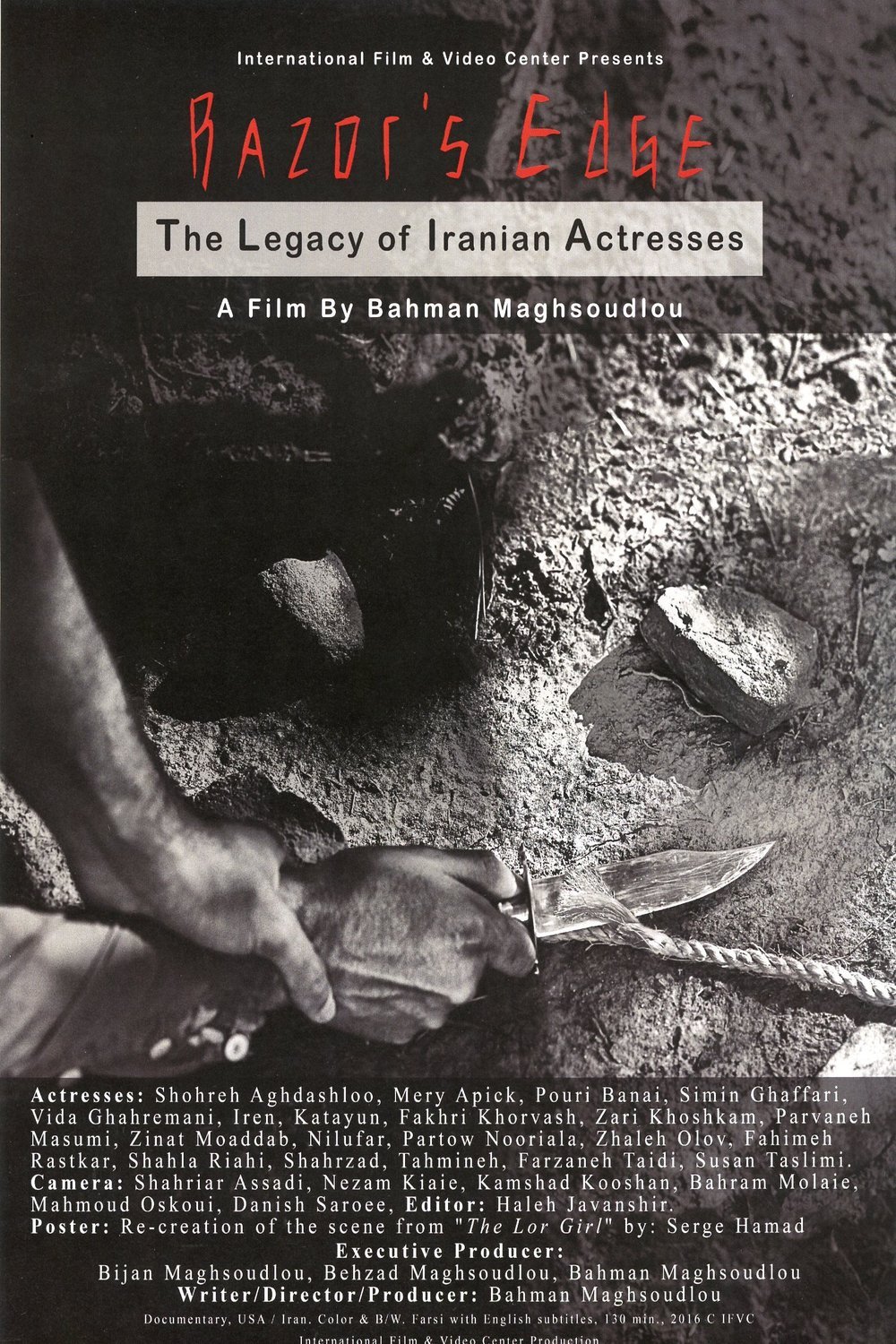 L'affiche originale du film Razor's Edge: The Legacy of Iranian Actresses en Persan