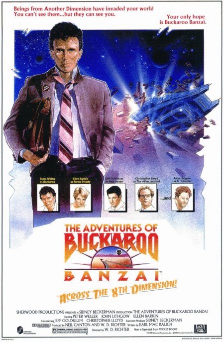 L'affiche du film The Adventures of Buckaroo Banzai Across the 8th Dimension