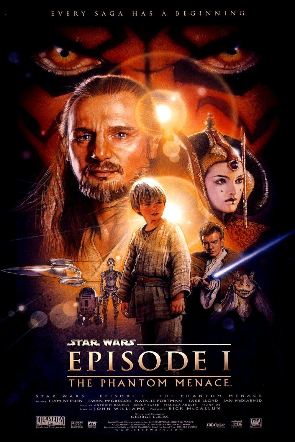 L'affiche du film Star Wars: Épisode I - La menace fantôme