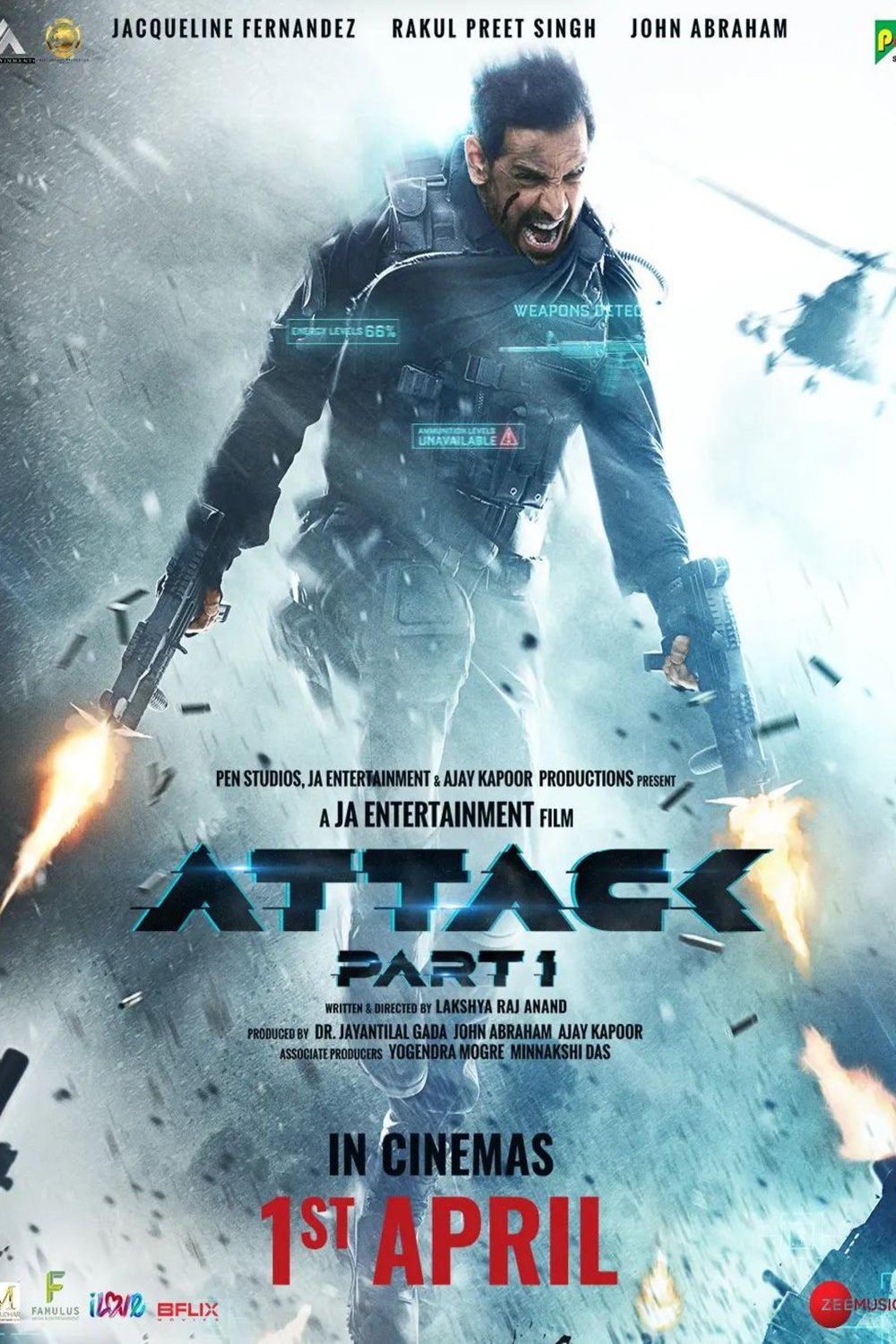 L'affiche originale du film Attack en Hindi