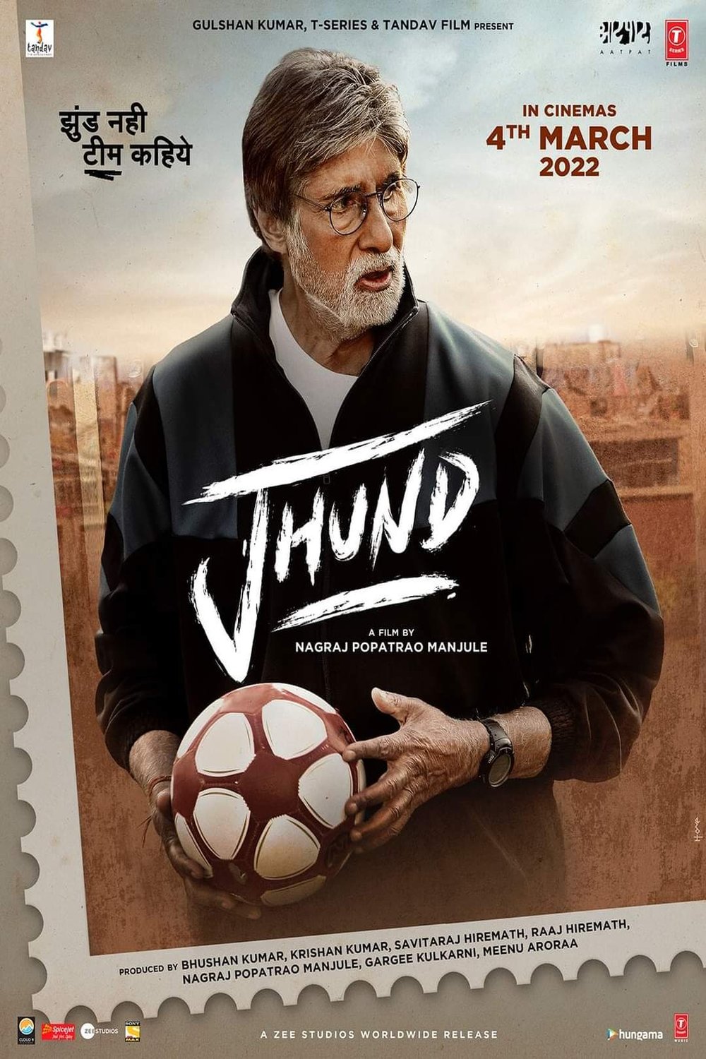L'affiche originale du film Jhund en Hindi