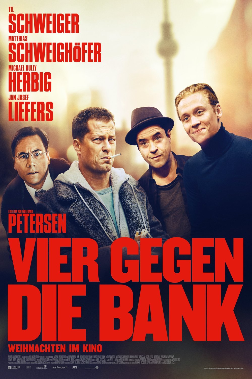 German poster of the movie Four against the bank