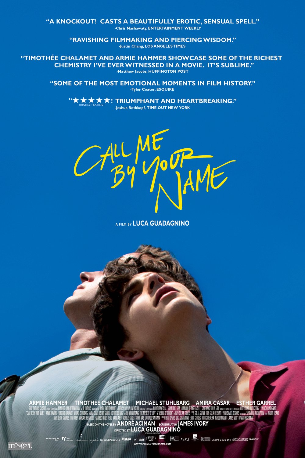 L'affiche du film Call Me by Your Name