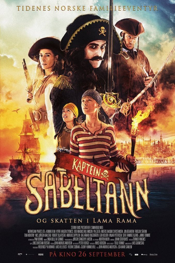 L'affiche originale du film Captain Sabertooth and the Treasure en norvégien