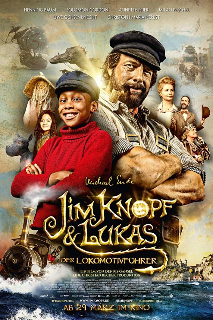 L'affiche originale du film Jim Knopf und Lukas der Lokomotivführer en allemand