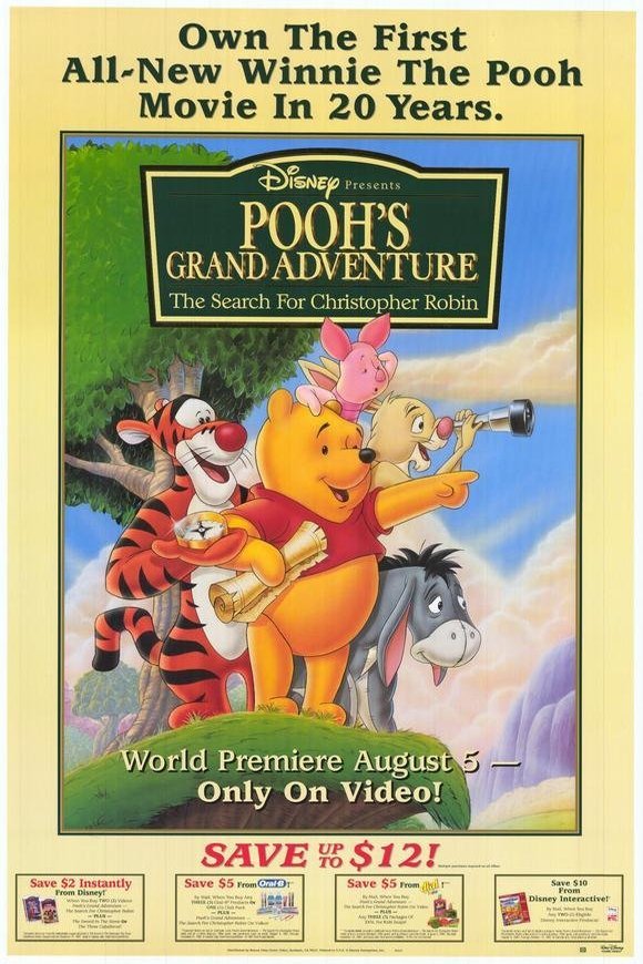 L'affiche originale du film Pooh's Grand Adventure: The Search for Christopher Robin en anglais