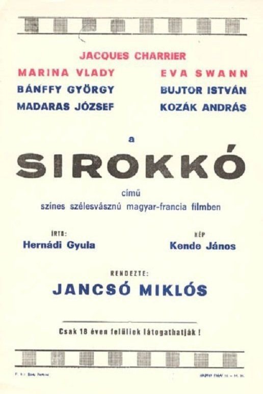 L'affiche originale du film Sirokkó en hongrois