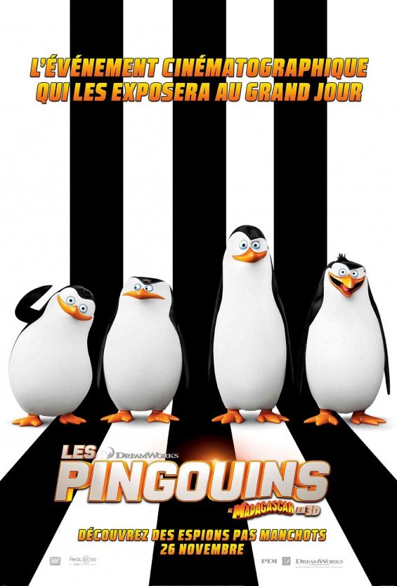 L'affiche du film Les Pingouins de Madagascar v.f.