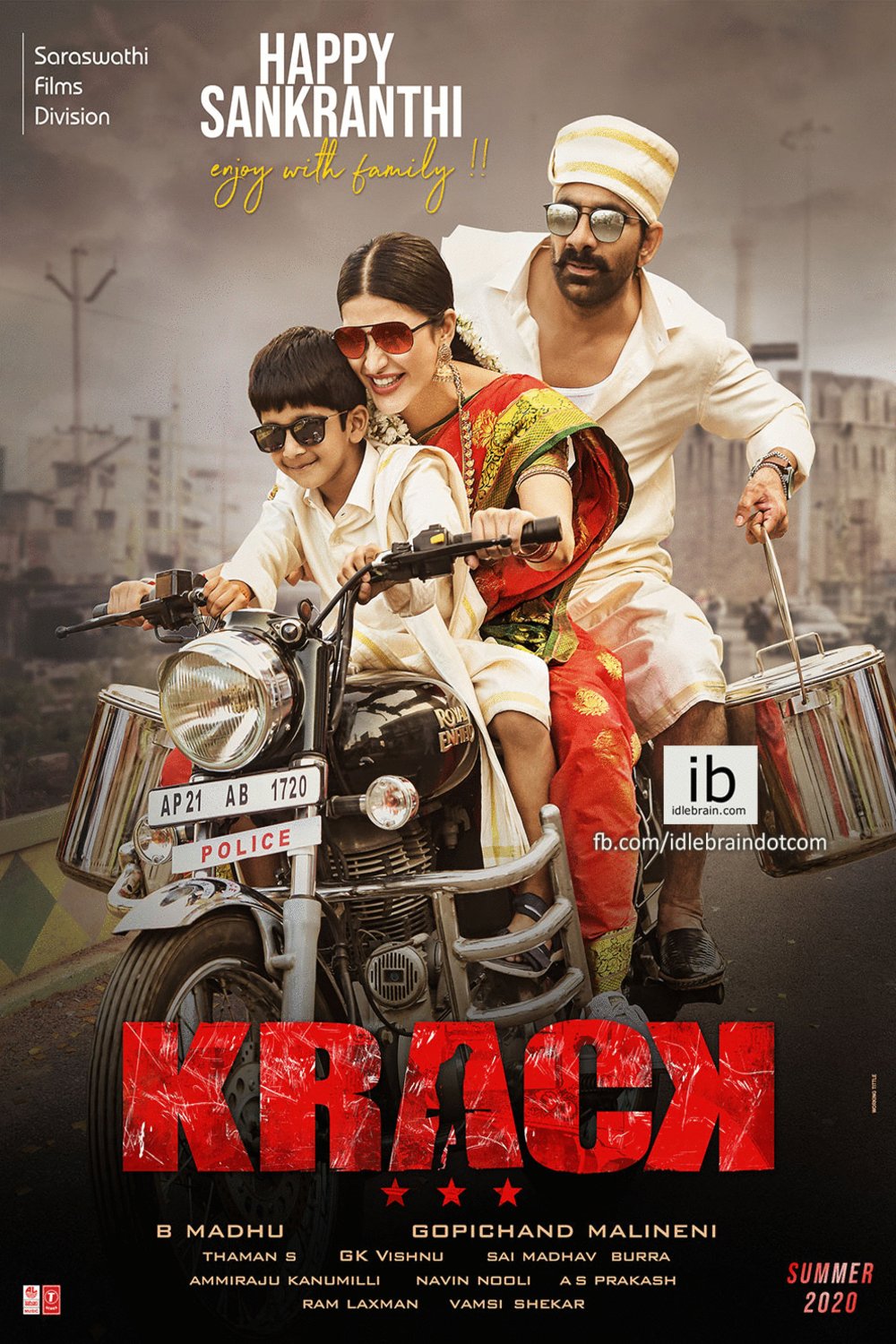 L'affiche originale du film Krack en Telugu