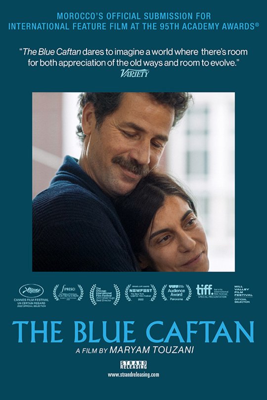 L'affiche originale du film Le bleu du caftan en arabe