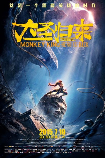 L'affiche originale du film Xi you ji zhi da sheng gui lai en anglais