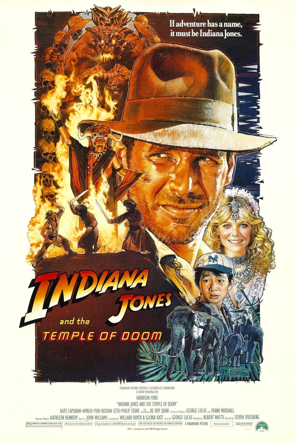 L'affiche du film Indiana Jones et le temple maudit