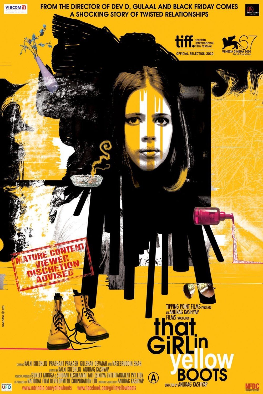 L'affiche originale du film That Girl in Yellow Boots en Hindi