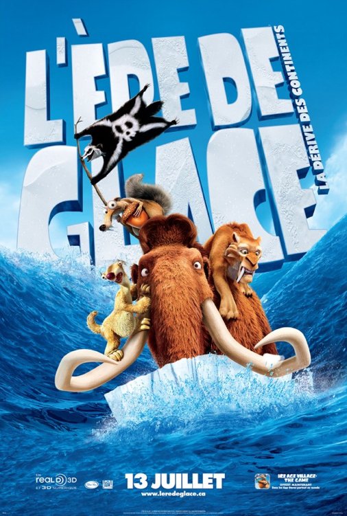 L'affiche du film L'Ère de glace 4: la dérive des continents