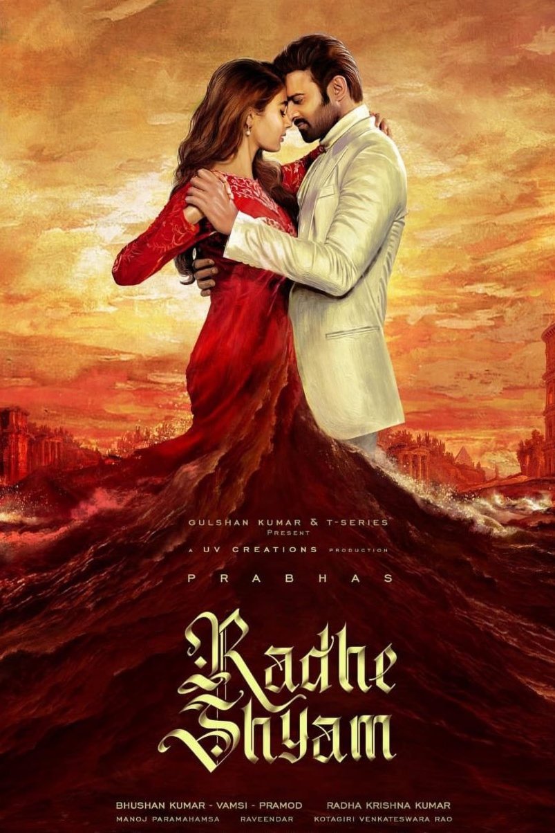 L'affiche originale du film Radhe Shyam en Telugu